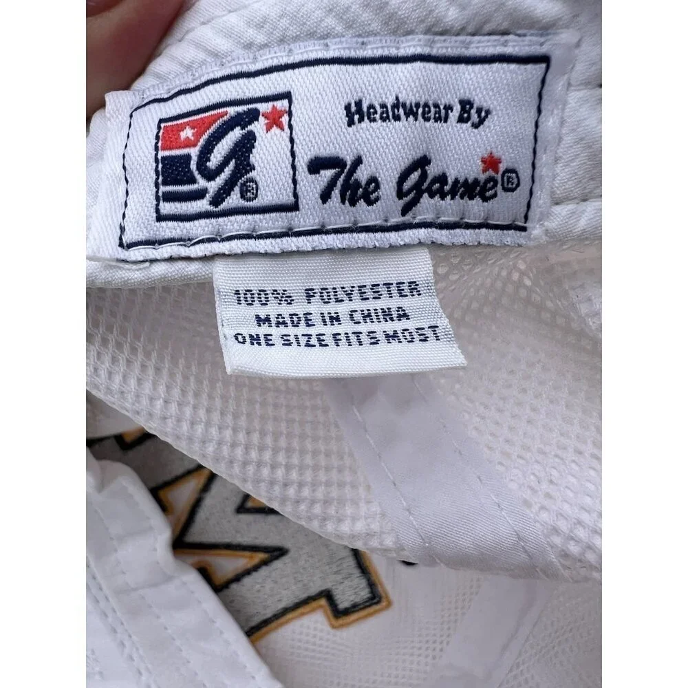 Vintage Y2K RARE Michigan Wolverines white adjustable LARGE block 